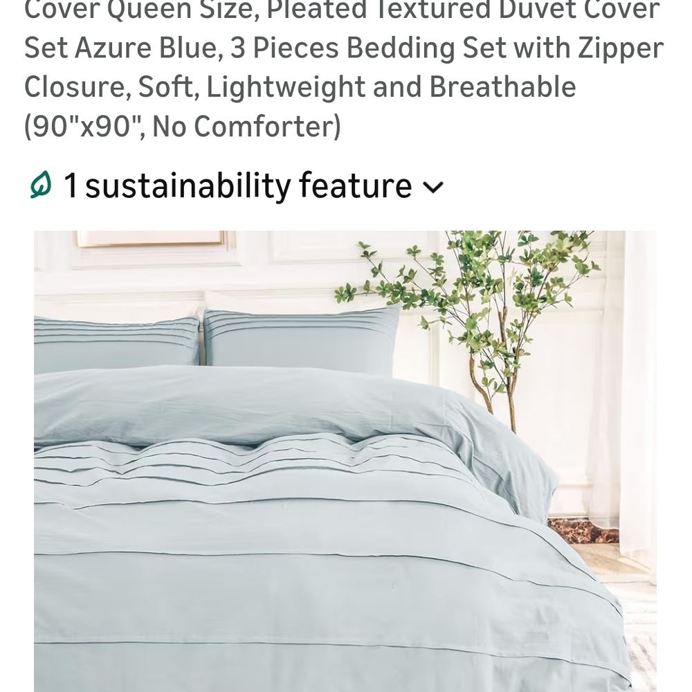 Azure Blue Duvet Cover Set - 3 Piece Bedding by [Brand]